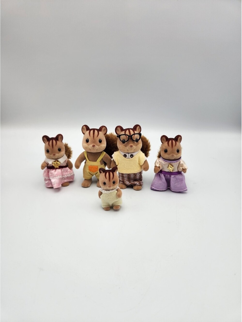 Sylvanian Families Calico Critters Squirrel Chipmunk Family Set of 5 Flocked Q5